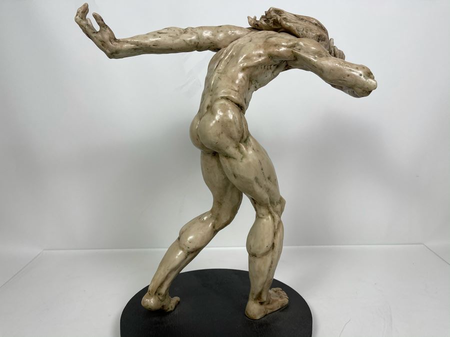 Max Turner Unsigned One Of A Kind Resin Sculpture Of Adam's Expulsion From The Garden Of Eden 19'H X 16'W X 11'D [Photo 2]