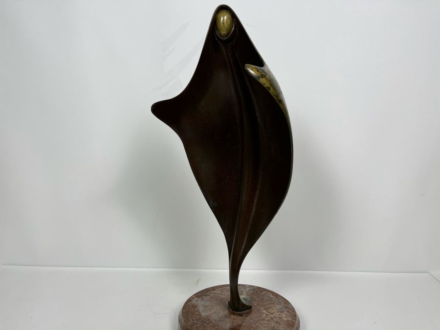 Max Turner Unsigned Modernist Bronze Sculpture On Marble Base 19'H X 7'W X 7'D 13lbs [Photo 13]