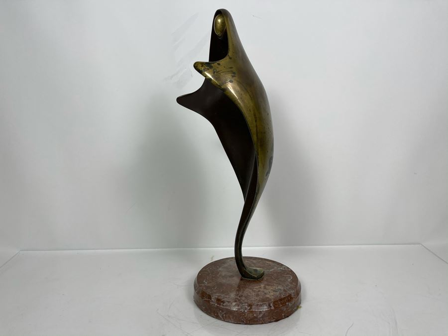 Max Turner Unsigned Modernist Bronze Sculpture On Marble Base 19'H X 7'W X 7'D 13lbs [Photo 12]