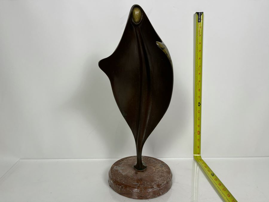 Max Turner Unsigned Modernist Bronze Sculpture On Marble Base 19'H X 7'W X 7'D 13lbs [Photo 2]