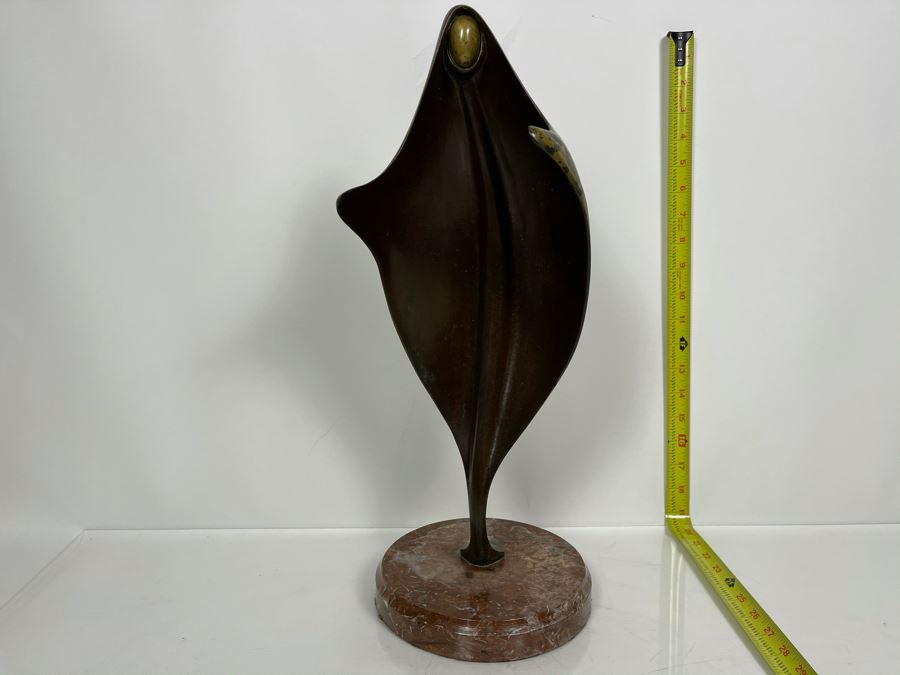 Max Turner Unsigned Modernist Bronze Sculpture On Marble Base 19'H X 7'W X 7'D 13lbs [Photo 3]