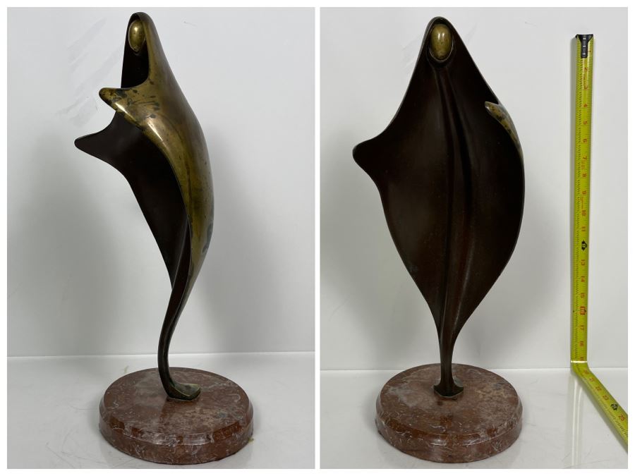 Max Turner Unsigned Modernist Bronze Sculpture On Marble Base 19'H X 7'W X 7'D 13lbs [Photo 1]