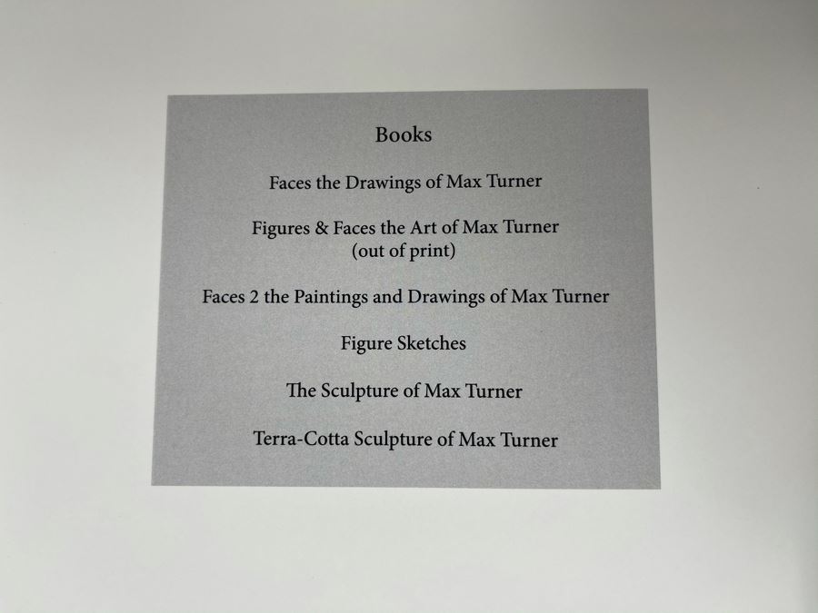 Max Turner Book Titled 'Terra Cotta Sculpture Of Max Turner' [Photo 14]