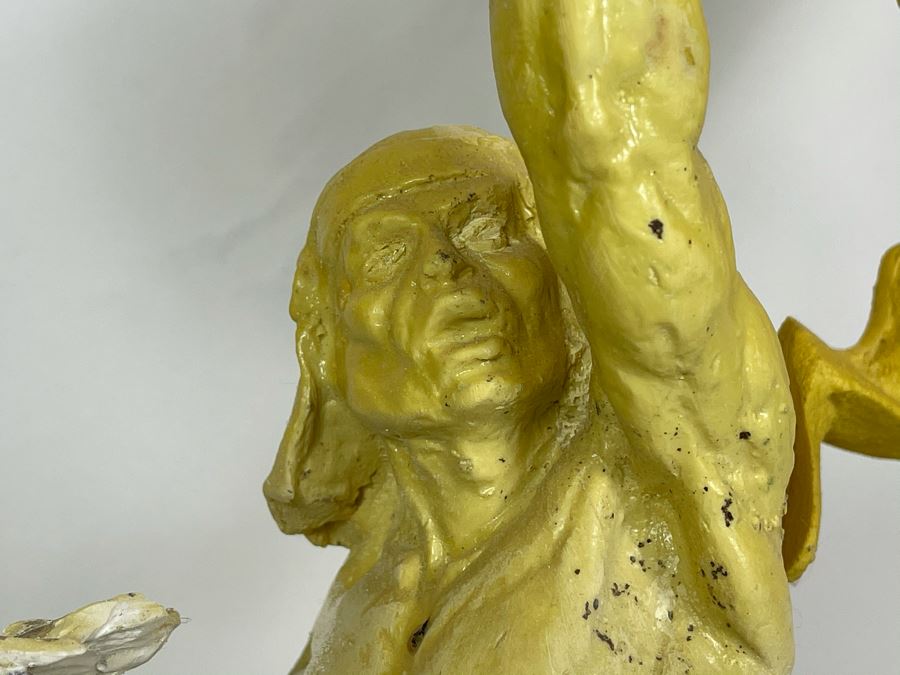 Max Turner One Of A Kind Sculpture After Prince Valiant Comic Strip On Slate Base (Prince Valiant Riding Horse) 24'H X 19'W X 12'D 20lbs (One Of His Last Works) [Photo 7]