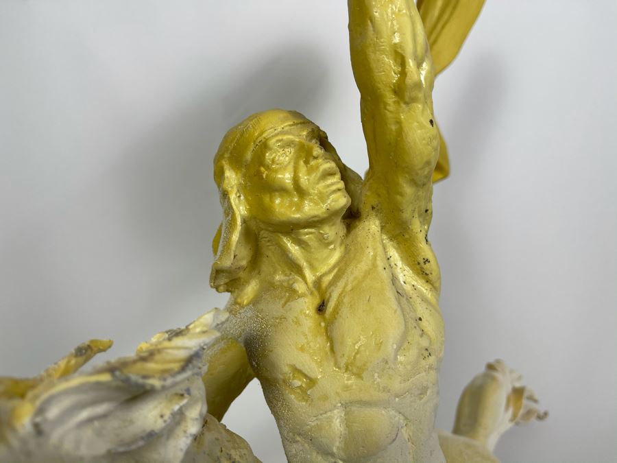 Max Turner One Of A Kind Sculpture After Prince Valiant Comic Strip On Slate Base (Prince Valiant Riding Horse) 24'H X 19'W X 12'D 20lbs (One Of His Last Works) [Photo 9]