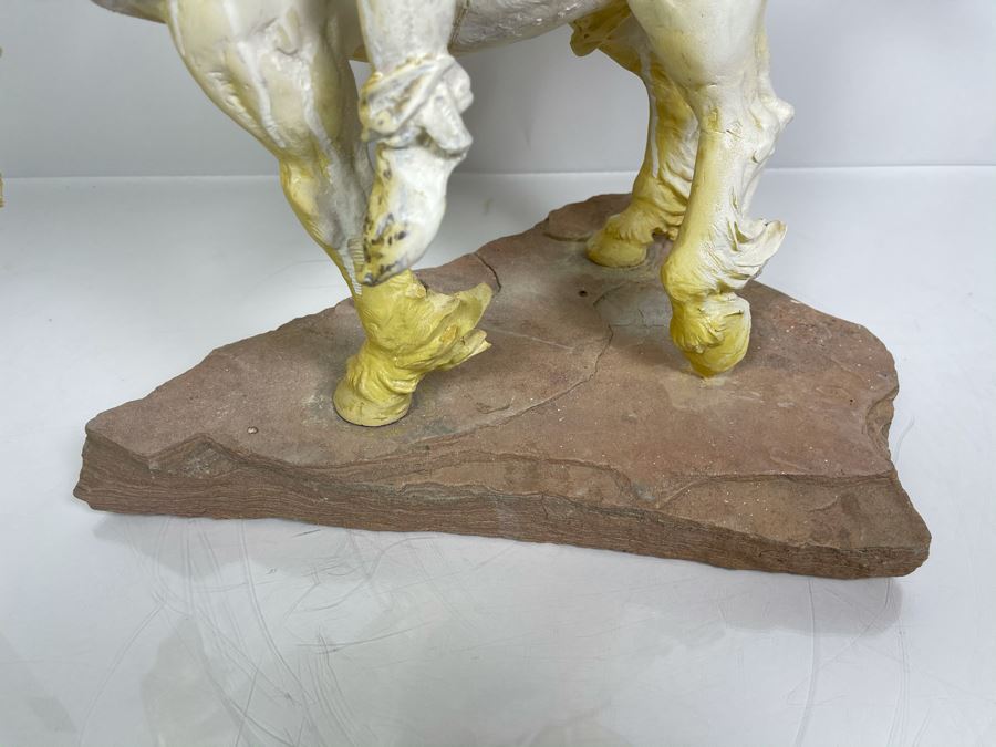 Max Turner One Of A Kind Sculpture After Prince Valiant Comic Strip On Slate Base (Prince Valiant Riding Horse) 24'H X 19'W X 12'D 20lbs (One Of His Last Works) [Photo 28]