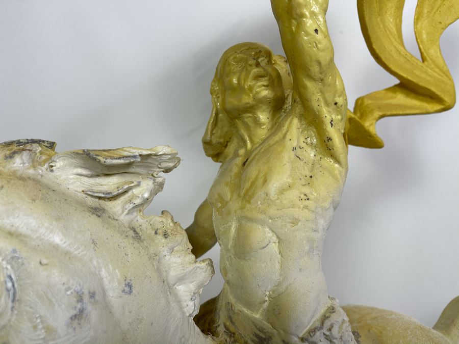 Max Turner One Of A Kind Sculpture After Prince Valiant Comic Strip On Slate Base (Prince Valiant Riding Horse) 24'H X 19'W X 12'D 20lbs (One Of His Last Works) [Photo 6]