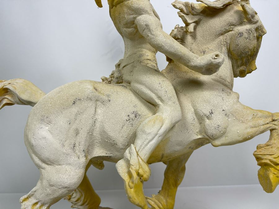 Max Turner One Of A Kind Sculpture After Prince Valiant Comic Strip On Slate Base (Prince Valiant Riding Horse) 24'H X 19'W X 12'D 20lbs (One Of His Last Works) [Photo 18]