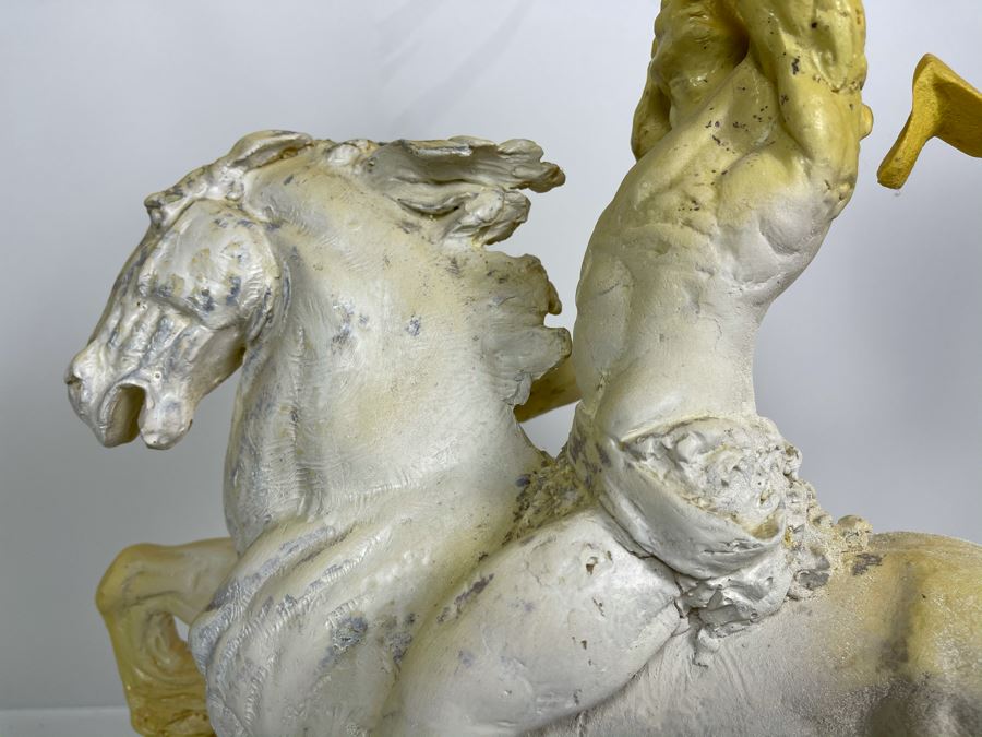 Max Turner One Of A Kind Sculpture After Prince Valiant Comic Strip On Slate Base (Prince Valiant Riding Horse) 24'H X 19'W X 12'D 20lbs (One Of His Last Works) [Photo 23]