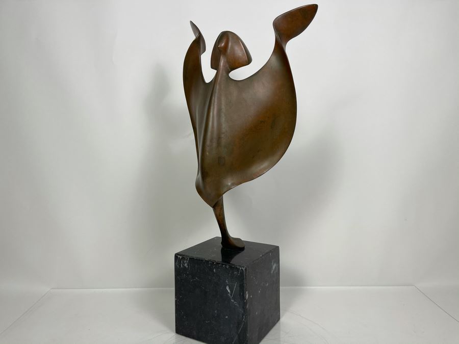 Max Turner Signed Modernist Bronze Sculpture On Marble Base 24'H X 10'W X 6.25'D 33lbs [Photo 10]
