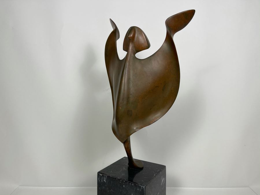 Max Turner Signed Modernist Bronze Sculpture On Marble Base 24'H X 10'W X 6.25'D 33lbs [Photo 9]