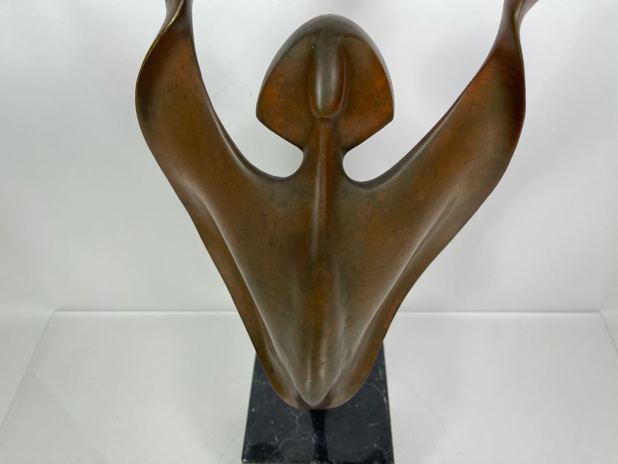 Max Turner Signed Modernist Bronze Sculpture On Marble Base 24'H X 10'W X 6.25'D 33lbs [Photo 28]