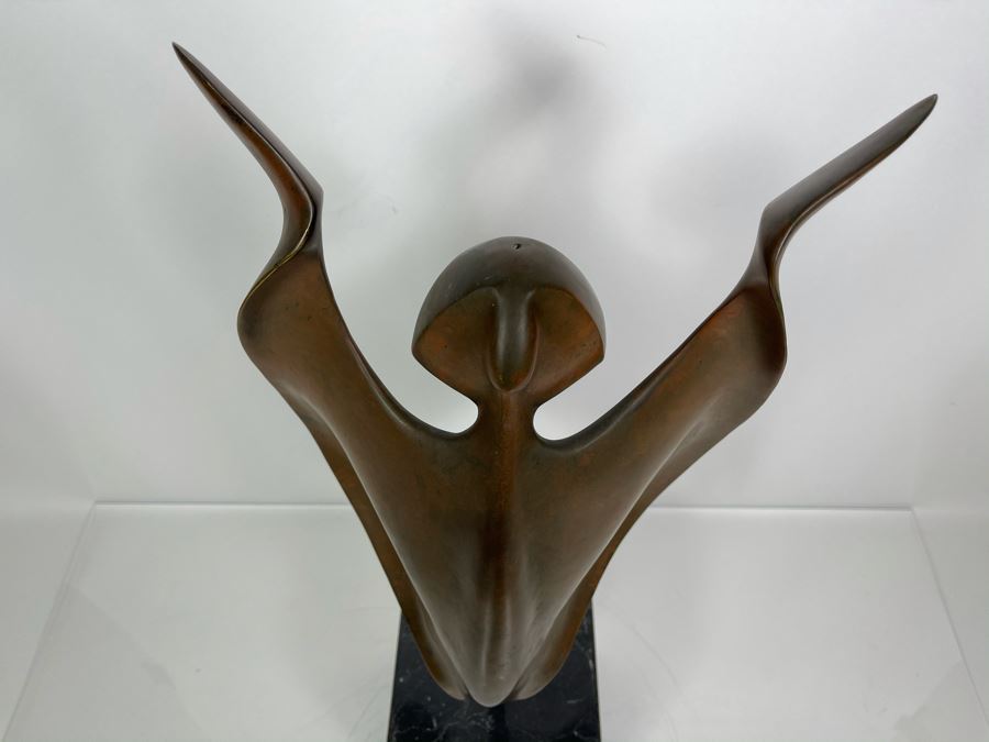 Max Turner Signed Modernist Bronze Sculpture On Marble Base 24'H X 10'W X 6.25'D 33lbs [Photo 26]