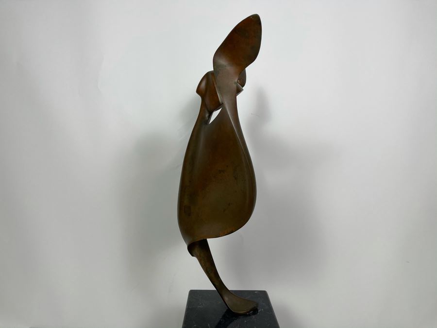 Max Turner Signed Modernist Bronze Sculpture On Marble Base 24'H X 10'W X 6.25'D 33lbs [Photo 12]