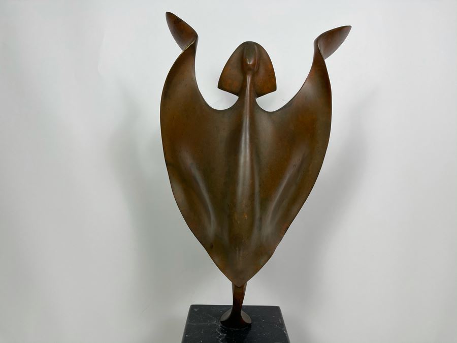 Max Turner Signed Modernist Bronze Sculpture On Marble Base 24'H X 10'W X 6.25'D 33lbs [Photo 6]