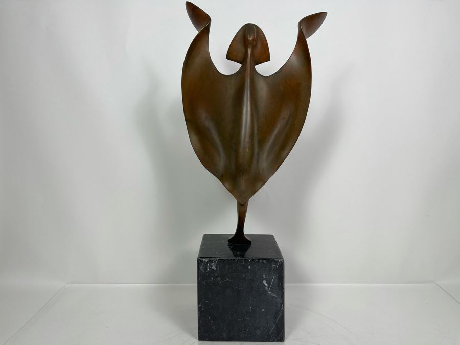 Max Turner Signed Modernist Bronze Sculpture On Marble Base 24'H X 10'W X 6.25'D 33lbs [Photo 5]