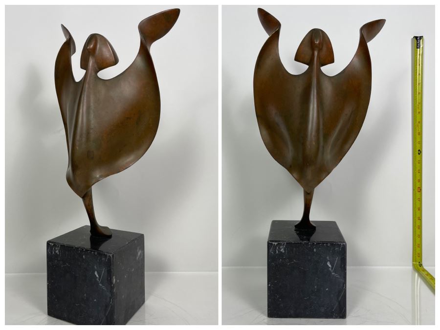 Max Turner Signed Modernist Bronze Sculpture On Marble Base 24'H X 10'W X 6.25'D 33lbs [Photo 1]
