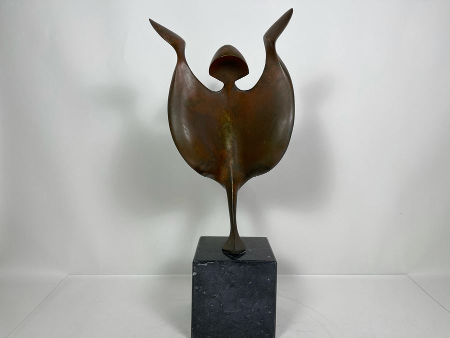 Max Turner Signed Modernist Bronze Sculpture On Marble Base 24'H X 10'W X 6.25'D 33lbs [Photo 18]