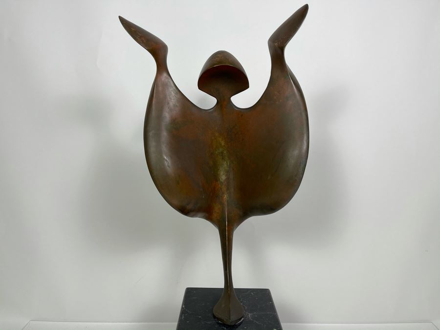 Max Turner Signed Modernist Bronze Sculpture On Marble Base 24'H X 10'W X 6.25'D 33lbs [Photo 19]
