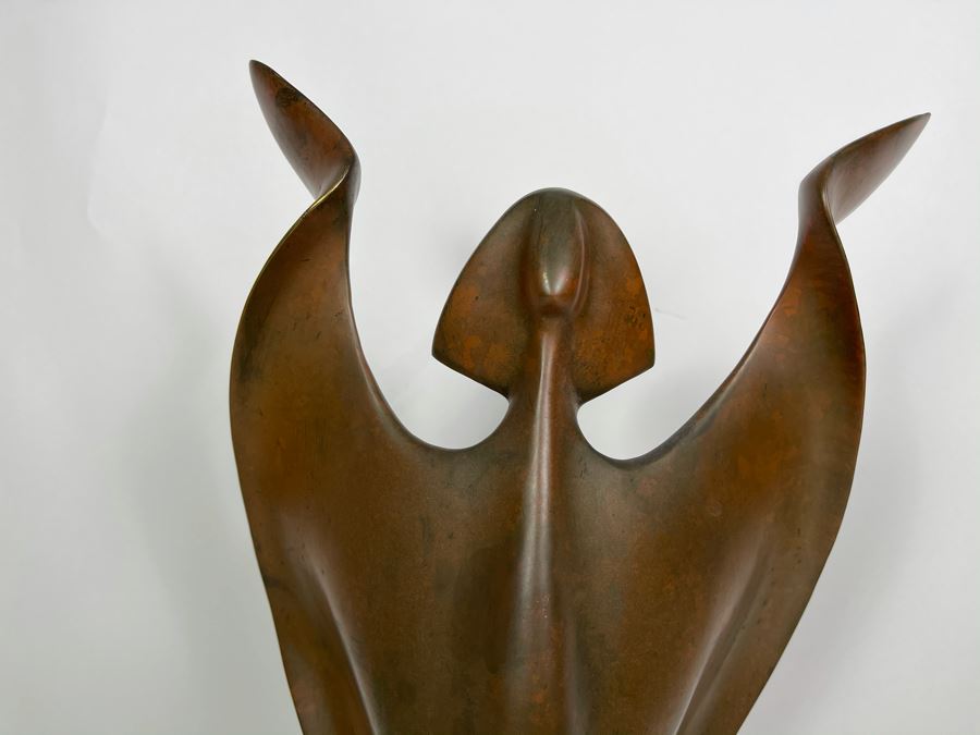 Max Turner Signed Modernist Bronze Sculpture On Marble Base 24'H X 10'W X 6.25'D 33lbs [Photo 7]