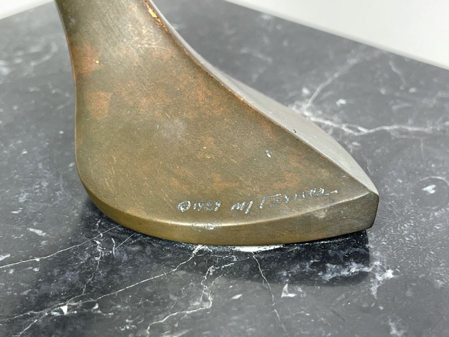 Max Turner Signed Modernist Bronze Sculpture On Marble Base 24'H X 10'W X 6.25'D 33lbs [Photo 16]