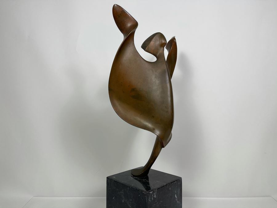 Max Turner Signed Modernist Bronze Sculpture On Marble Base 24'H X 10'W X 6.25'D 33lbs [Photo 23]