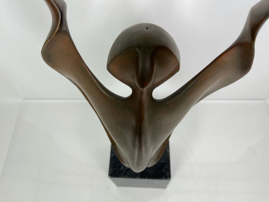 Max Turner Signed Modernist Bronze Sculpture On Marble Base 24'H X 10'W X 6.25'D 33lbs [Photo 27]