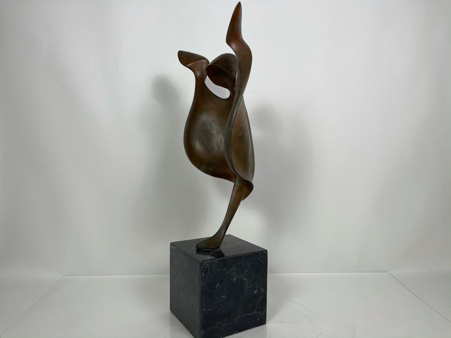 Max Turner Signed Modernist Bronze Sculpture On Marble Base 24'H X 10'W X 6.25'D 33lbs [Photo 21]