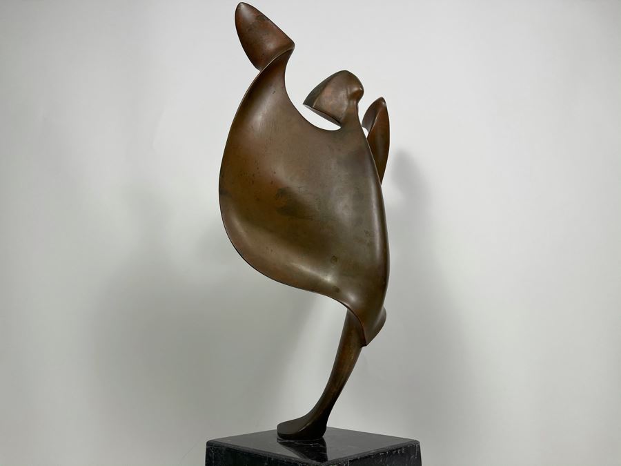 Max Turner Signed Modernist Bronze Sculpture On Marble Base 24'H X 10'W X 6.25'D 33lbs [Photo 24]