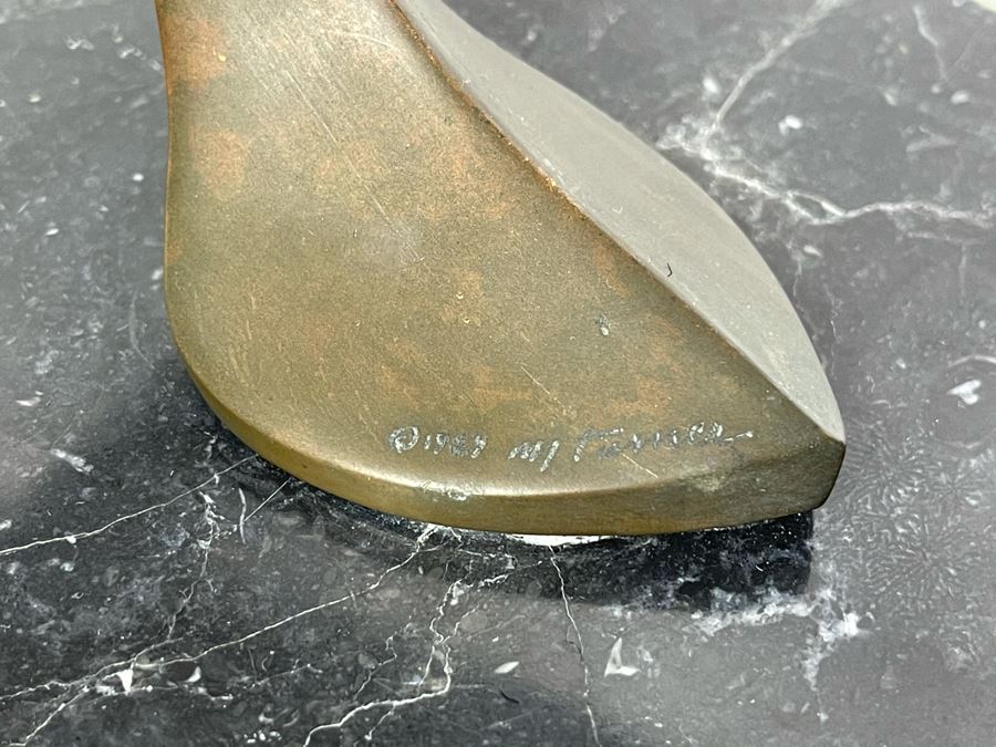 Max Turner Signed Modernist Bronze Sculpture On Marble Base 24'H X 10'W X 6.25'D 33lbs [Photo 14]