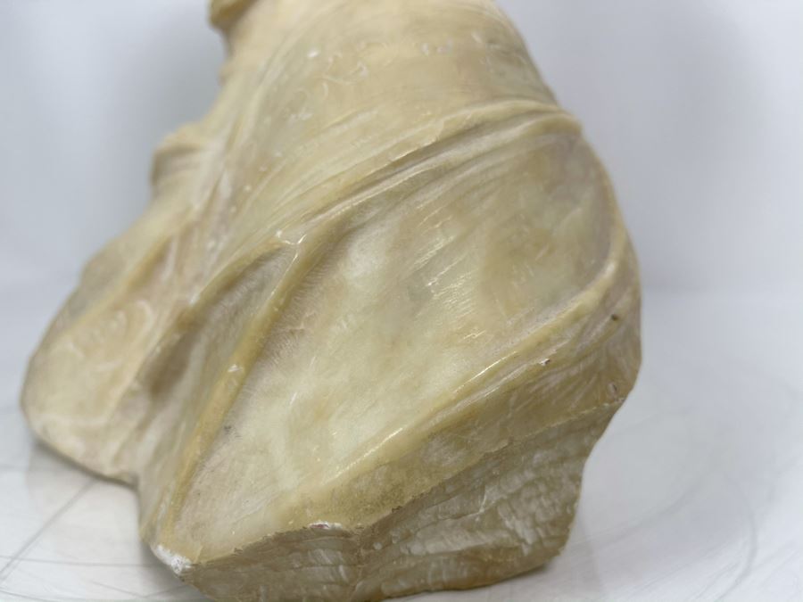 Professor Antonio Frilli Florentine Sculptor (Italian, 1860-1902) Antique Carved Alabaster Bust Masterpiece Sculpture Of Girl From Max Turner's Estate 19'H X 18'W X 10'D 72lbs [Photo 44]