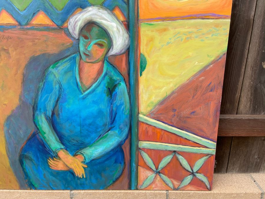 Original Jean Klafs Abstract Expressionist Painting On Canvas Titled 'I Guide' 36 X 36 [Photo 6]