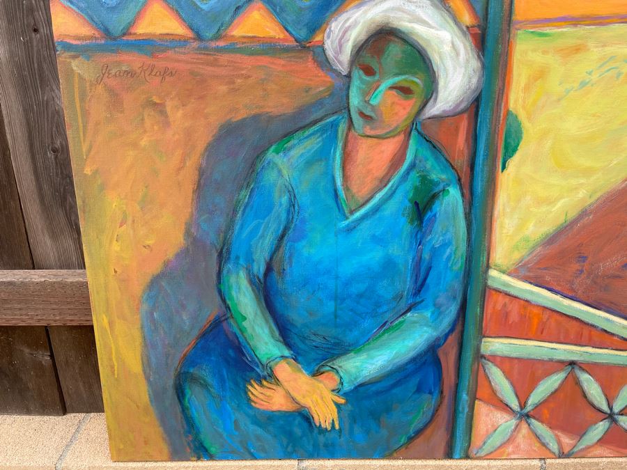 Original Jean Klafs Abstract Expressionist Painting On Canvas Titled 'I Guide' 36 X 36 [Photo 7]