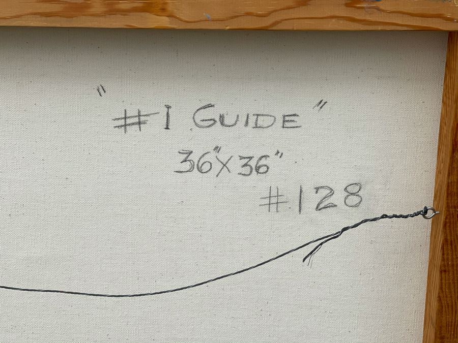 Original Jean Klafs Abstract Expressionist Painting On Canvas Titled 'I Guide' 36 X 36 [Photo 11]