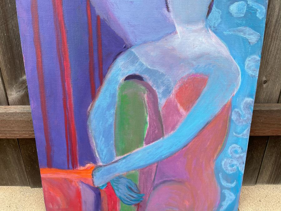 Original Jean Klafs Abstract Expressionist Painting On Canvas 22 X 28 [Photo 4]