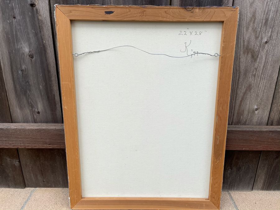 Original Jean Klafs Abstract Expressionist Painting On Canvas 22 X 28 [Photo 6]