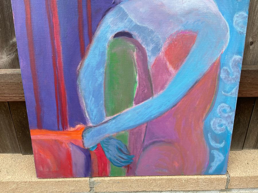 Original Jean Klafs Abstract Expressionist Painting On Canvas 22 X 28 [Photo 5]