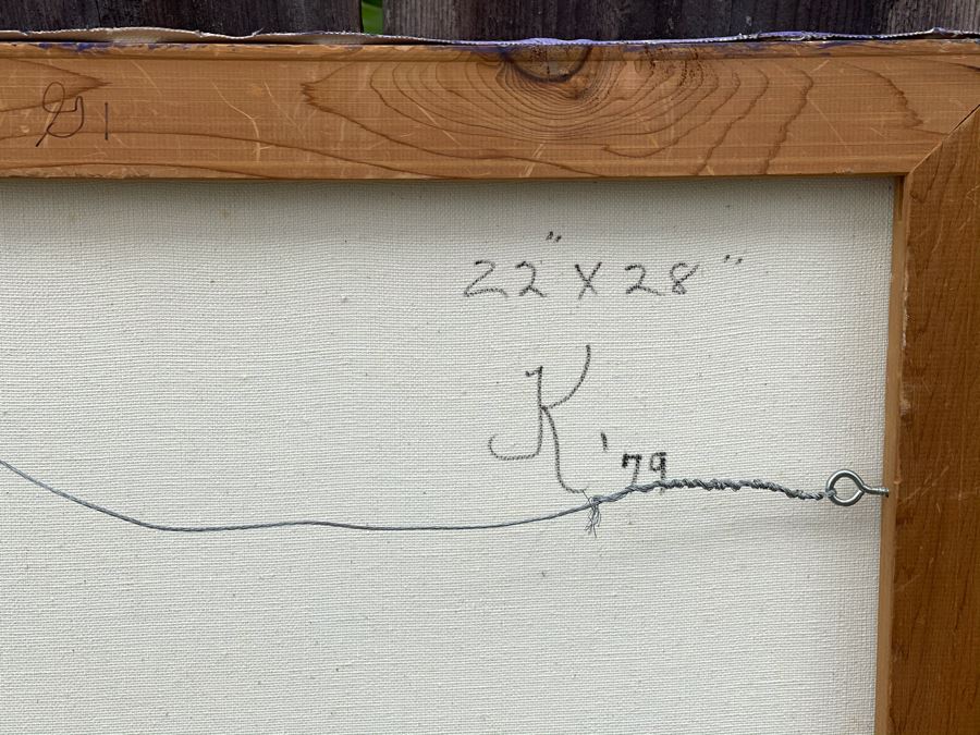 Original Jean Klafs Abstract Expressionist Painting On Canvas 22 X 28 [Photo 8]