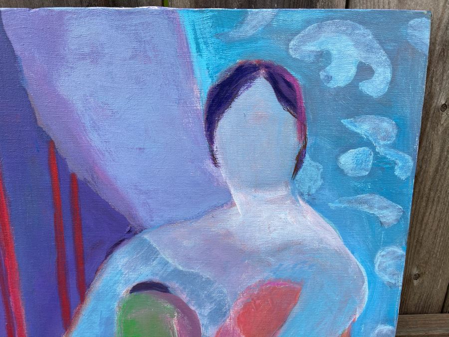 Original Jean Klafs Abstract Expressionist Painting On Canvas 22 X 28 [Photo 3]