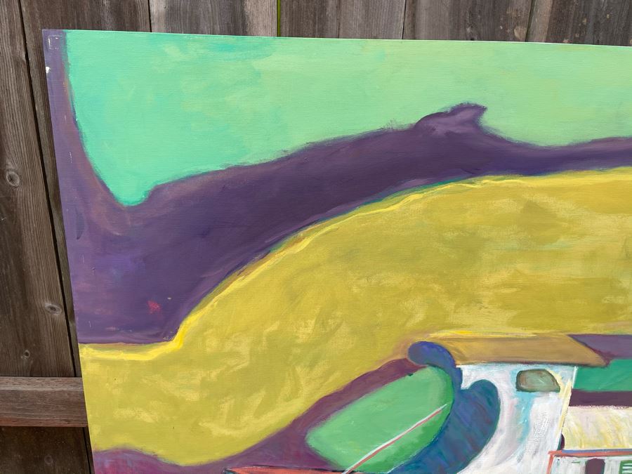 Original Jean Klafs Abstract Expressionist Ship Painting On Canvas 48 X 36 [Photo 6]