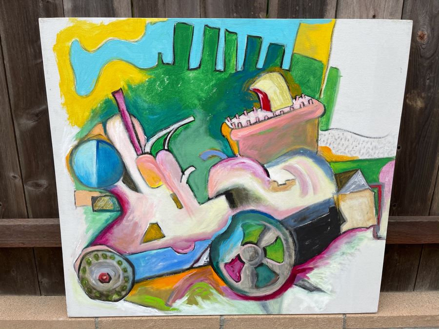 Original Jean Klafs Abstract Expressionist Painting On Canvas 36 X 42 [Photo 2]