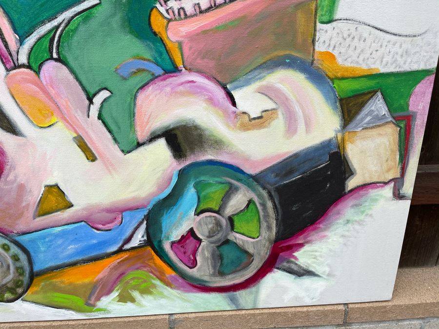 Original Jean Klafs Abstract Expressionist Painting On Canvas 36 X 42 [Photo 7]