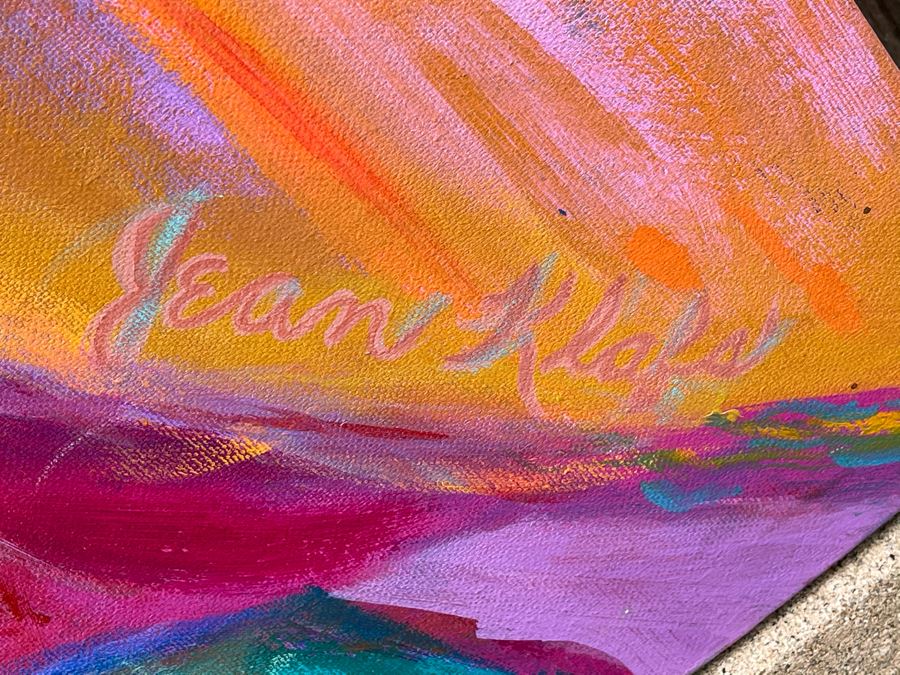 Original Jean Klafs Abstract Expressionist Painting On Canvas Titled 'Guilin Pinnacles' 42 X 34 [Photo 7]