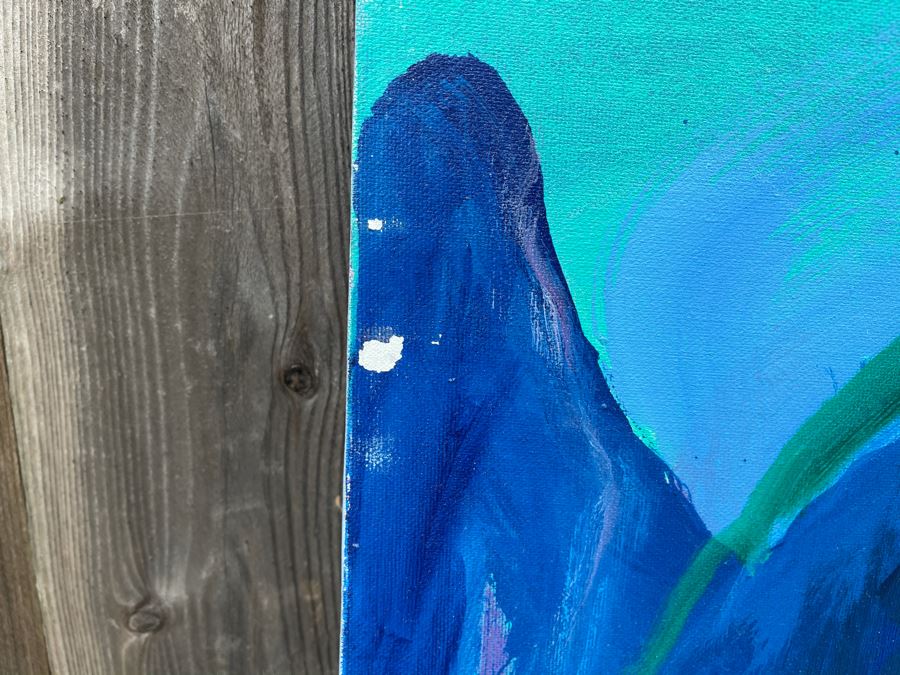 Original Jean Klafs Abstract Expressionist Painting On Canvas Titled 'Guilin Pinnacles' 42 X 34 [Photo 10]