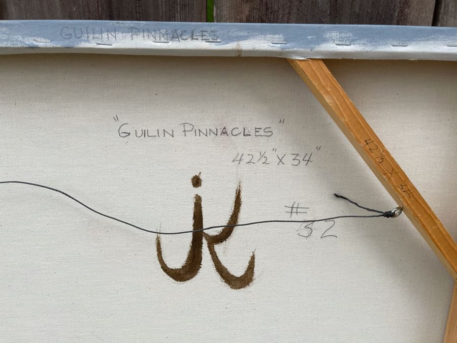 Original Jean Klafs Abstract Expressionist Painting On Canvas Titled 'Guilin Pinnacles' 42 X 34 [Photo 12]