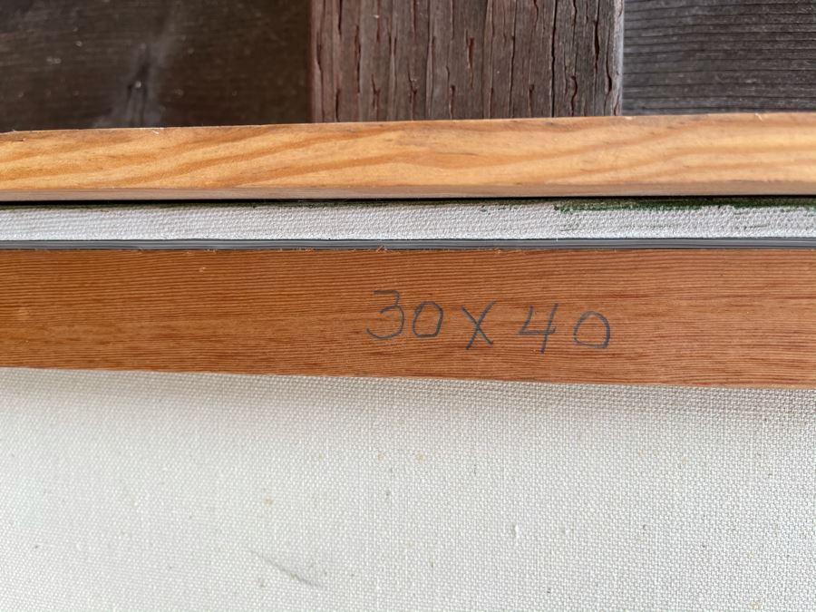 Original Jean Klafs Abstract Expressionist Framed Painting On Canvas Titled 'Making Piki Bread' 40 X 30 [Photo 12]