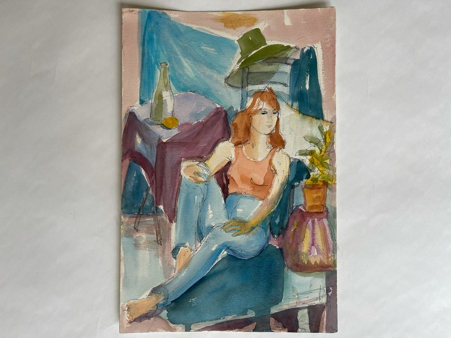 Original Jean Klafs Watercolor Painting On Paper 12 X 18 [Photo 2]