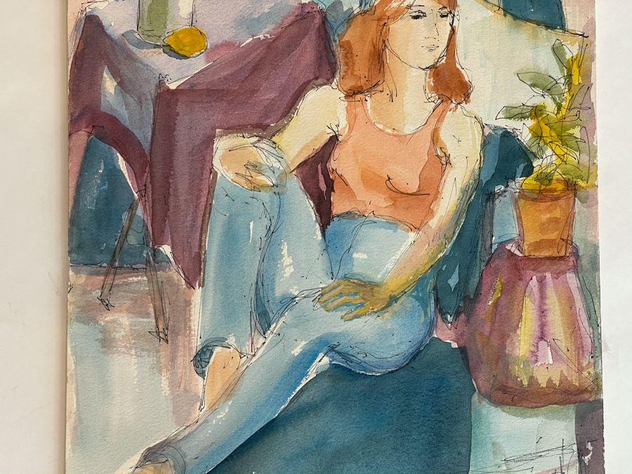 Original Jean Klafs Watercolor Painting On Paper 12 X 18 [Photo 12]