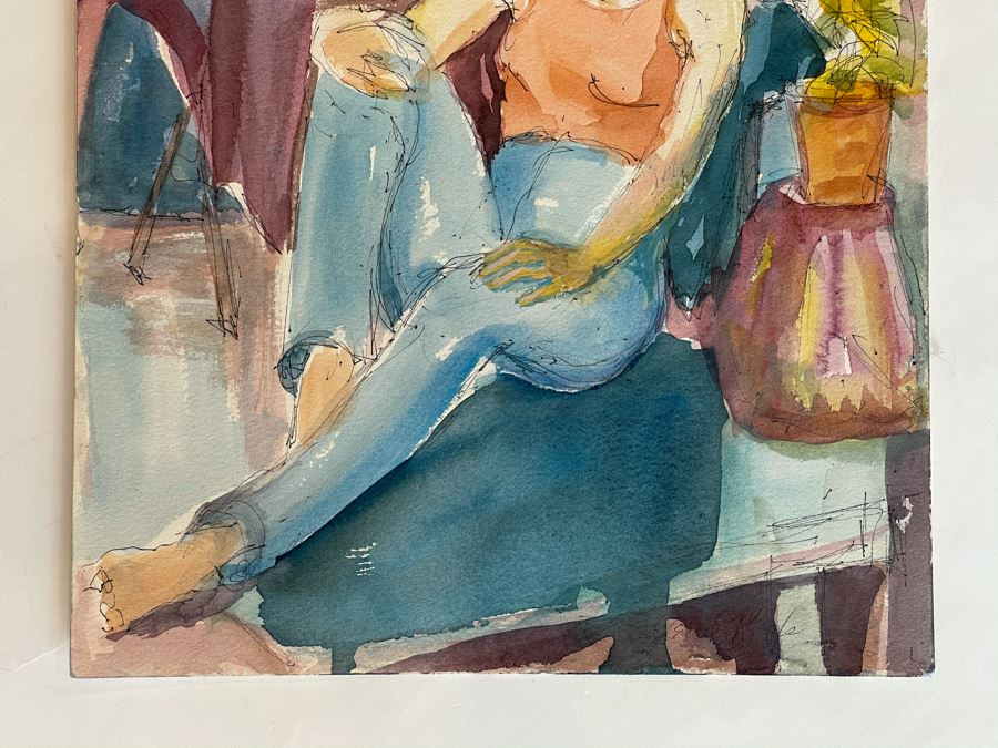 Original Jean Klafs Watercolor Painting On Paper 12 X 18 [Photo 13]