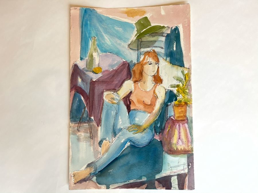 Original Jean Klafs Watercolor Painting On Paper 12 X 18 [Photo 9]